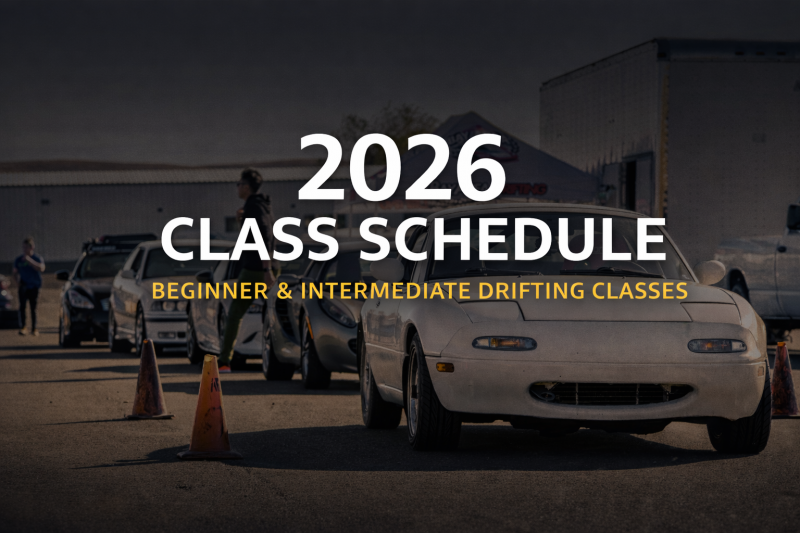 Bay Area Drifting School schedule displaying upcoming class dates and drifting programs